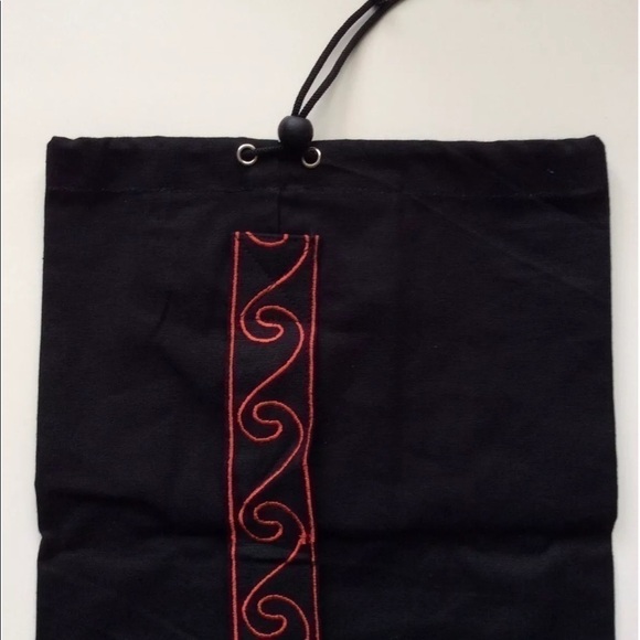 LAST 1! Yoga Mat Bag Red Dragonfly Black Canvas 30” Sling Strap Zip Pocket NEW - Picture 5 of 8